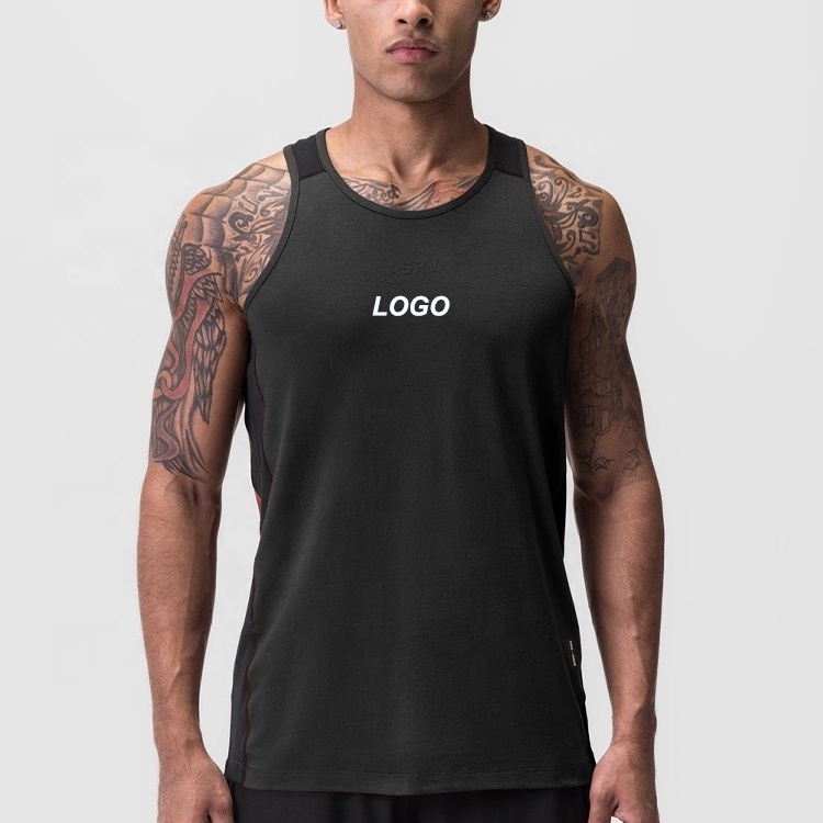 OEM Custom Blank Lightweight Quick Dry Polyester Bodybuilding Gym Running Singlet for Men