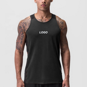 OEM Custom Blank Lightweight Quick Dry Polyester Bodybuilding Gym Running Singlet for Men