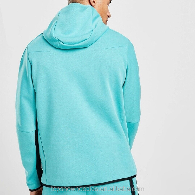 OEM Custom Oversized Color Blocked Full Zip Up Hoodie and Sweatpants Set Jogging Suit Sweatsuit Tech Fleece Tracksuit for Men