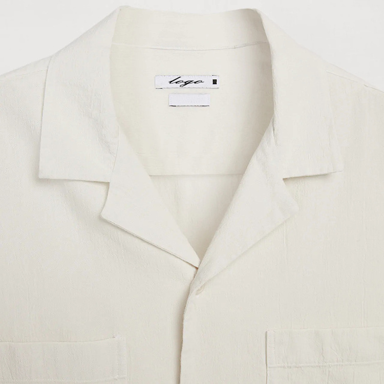 Custom logo satin shirt button-down collar silk shirts cotton oxford casual  shirt for mens