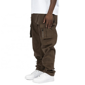 high quality Wholesale Baggy custom Cargo Pants Streetwear Cpants Wide Leg Stacked jeans  Khaki Trousers for men