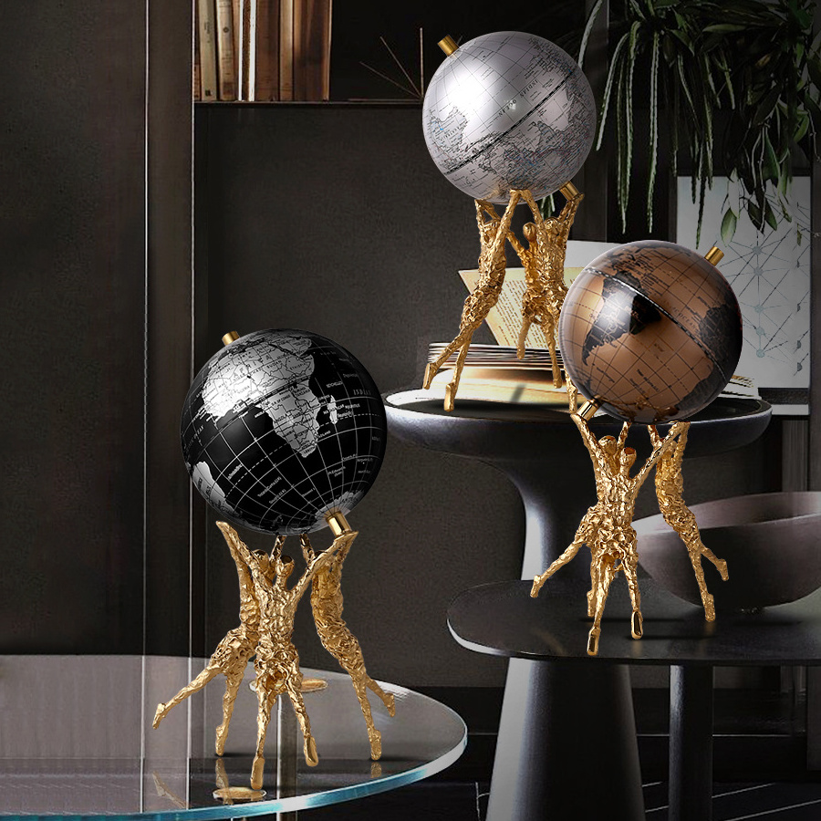 Modern Centerpiece Creative Gift Mens Office Decor Funny Ornament Globe Home Decor