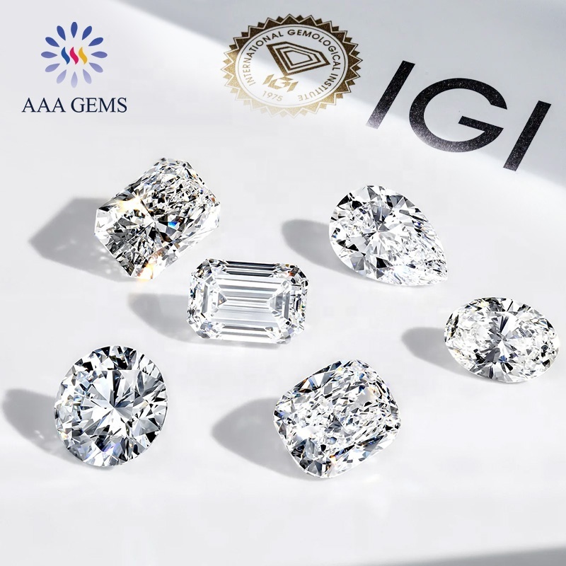 IGI GIA Certified DEF Color VVS VS 1ct 2ct 3ct Wholesale Lab Created Diamond Round HPHT CVD Lab Grown Diamond