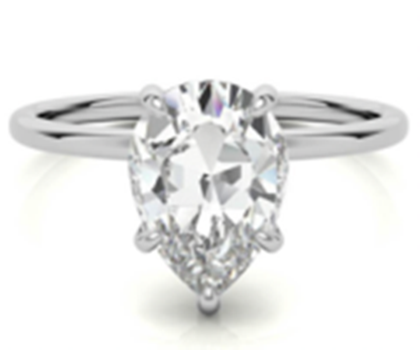 1176 PS01 4CT Pear Cut Moissanite 18K Yellow Gold Size 6.5 Ring