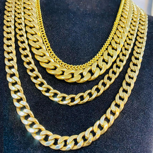 Mens Gold Chains Necklace 4-20mm Flat 10K/14K/18K Yellow Solid Heavy Gold Cuban Link Chains