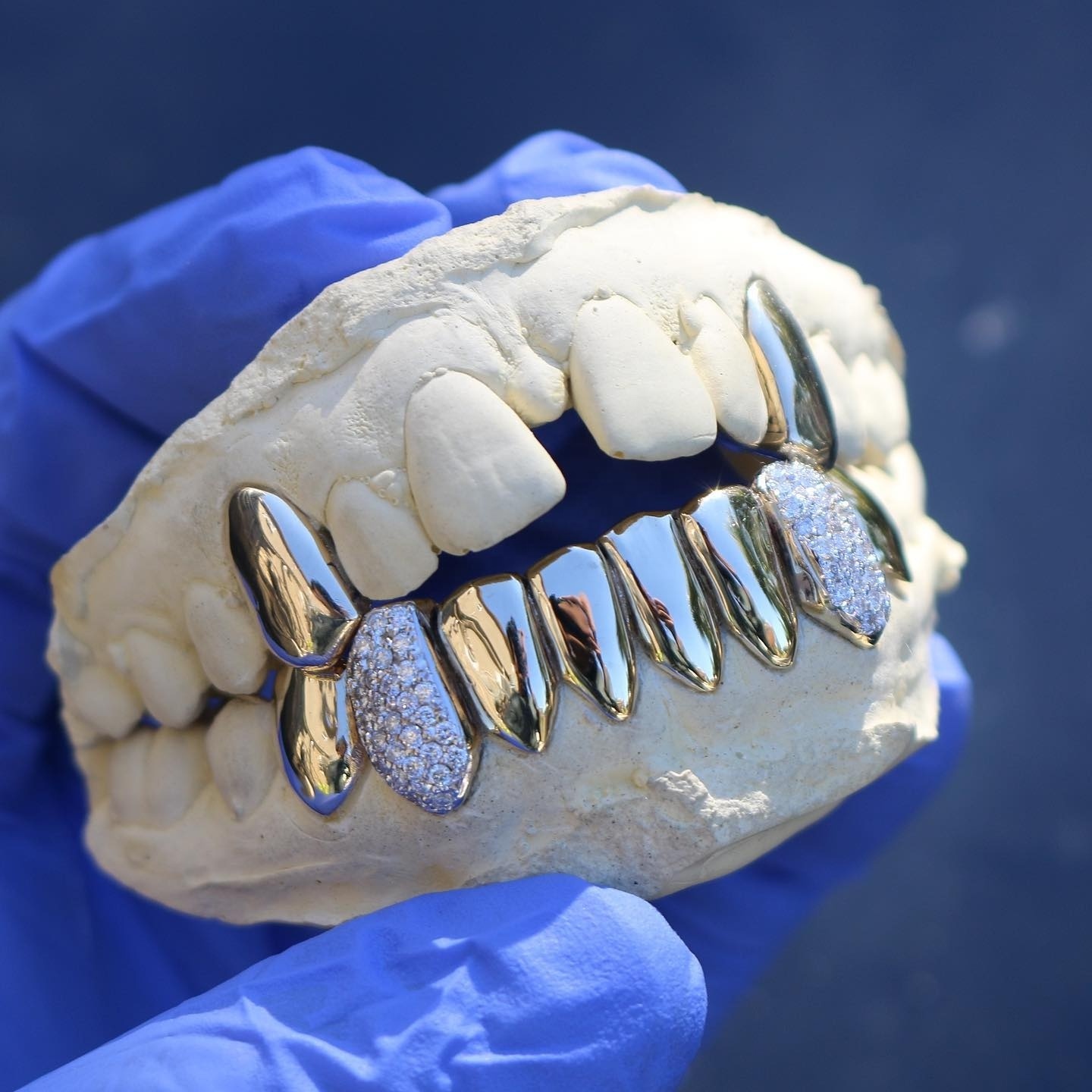 2023 New Wholesale Mens Hip Hop Gold Teeth Silver 925 Grillz Top & Bottom Iced Out Grillz Dental Moissanite Grill