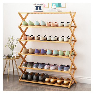 Wholesale Shoe shelf Custom Modern Stackable Living Room Storage Organizer Eco-friendly Bamboo Shoe Rack