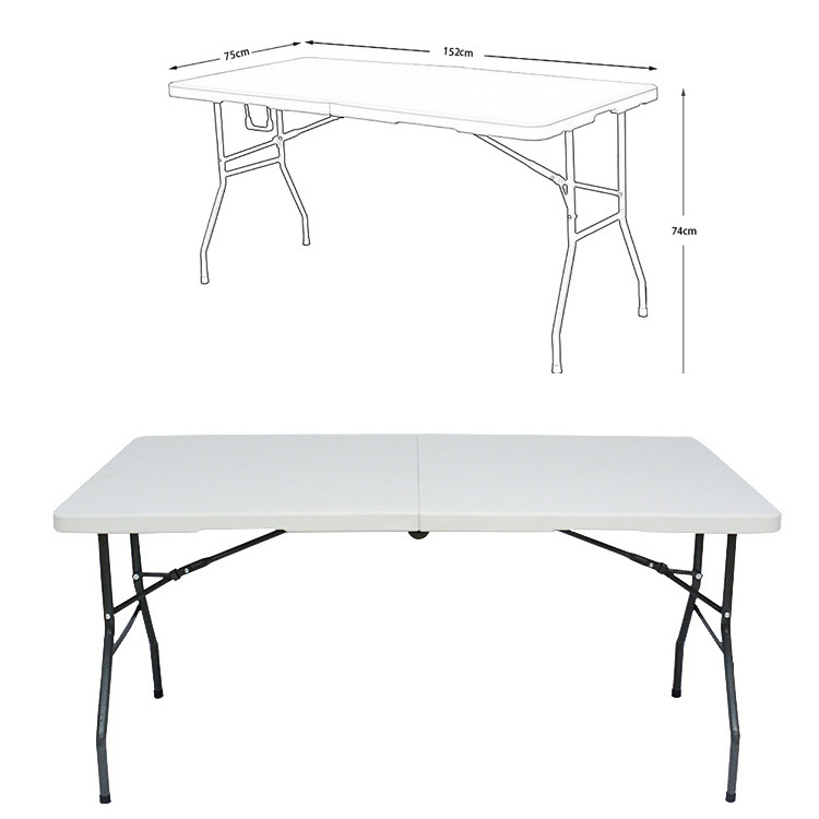 Wholesale Modern Meeting catering Banquet Picnic Plastic Fold Up White Rectangular Folding Outdoor Table