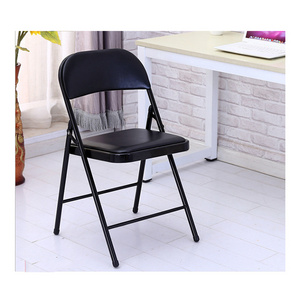 wholesale wedding party events pu leather garden hotel room chair commercial stackable metal folding chair