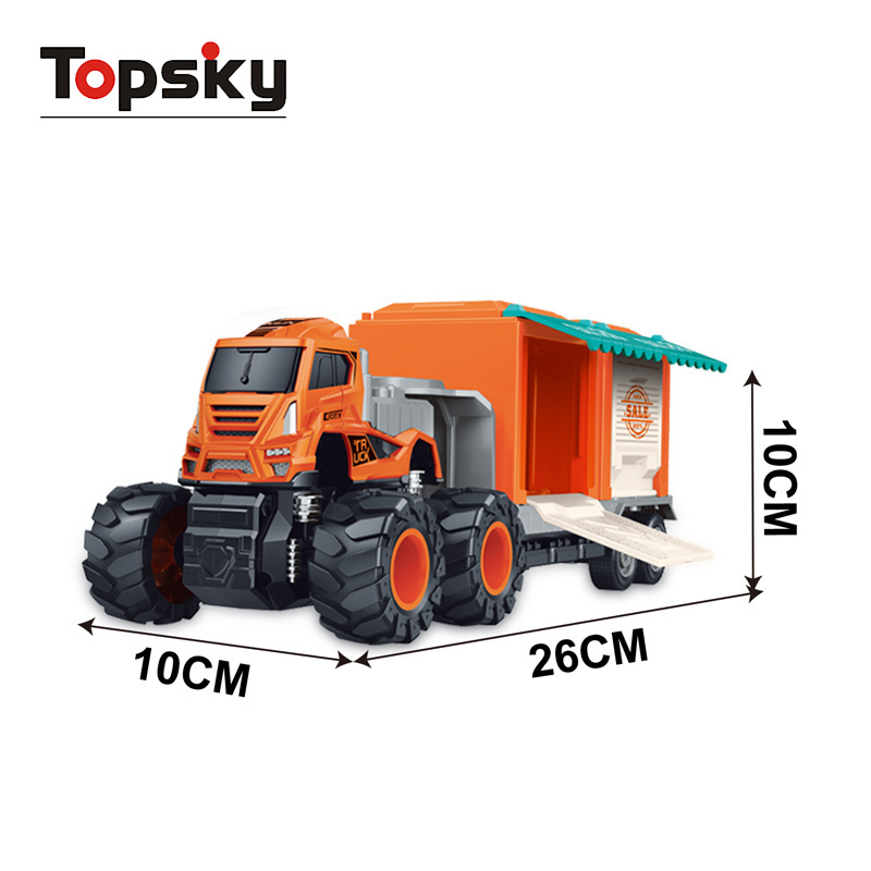 Topsky Newest Friction Transport Truck 1:43 Alloy Friction Car 4wd Friction Truck And Trailer Toy Diecast Toy Vehicles For Kids