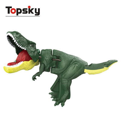 2023 Newest Hand Operated Telescopic Spring Swing Dinosaur Fidget Toys Grabber Tyrannosaurus Plastic Dinosaur Toys for Kids