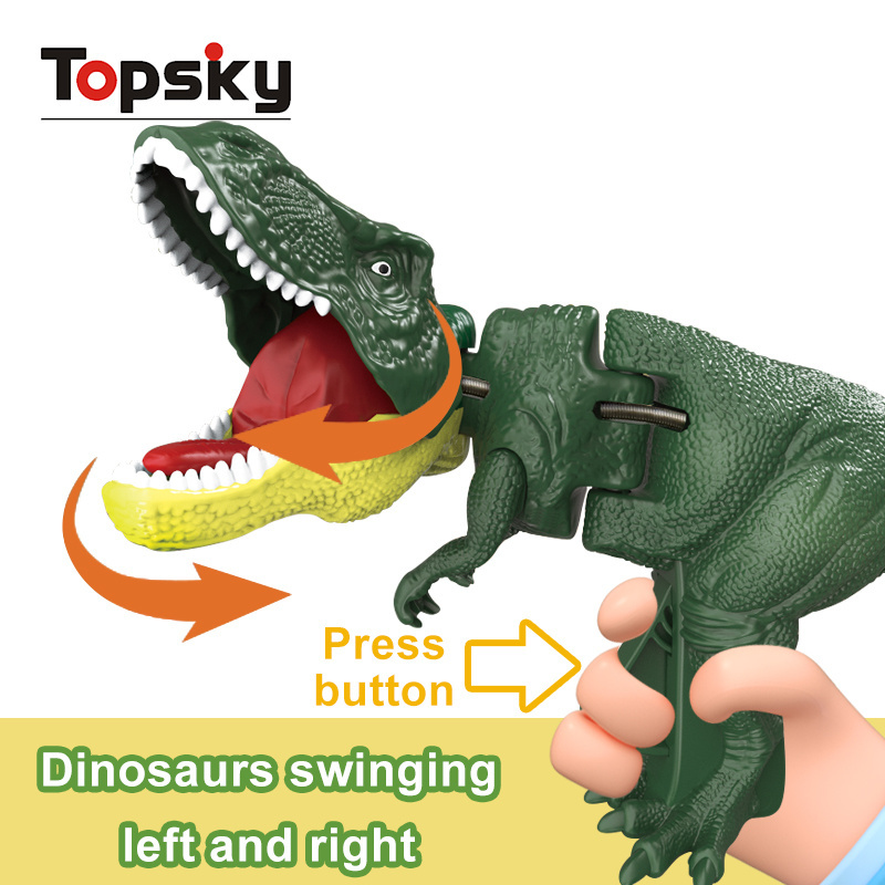 2023 Newest Hand Operated Telescopic Spring Swing Dinosaur Fidget Toys Grabber Tyrannosaurus Plastic Dinosaur Toys for Kids