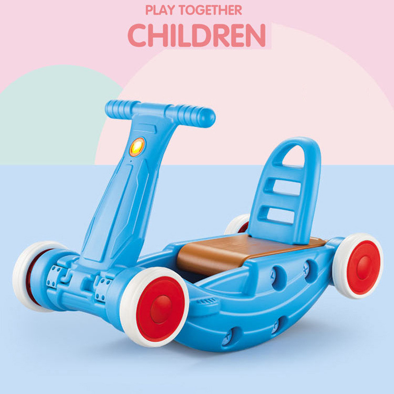 New Children Shining Rocking Horse Sliding 3 in 1 Ride on Car Kid Walker Multifunctional Rocking Car Toys