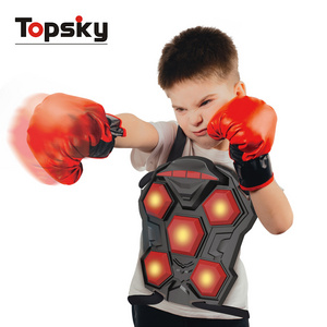 New Design Interactive Boxing Equipment Children Protection Battle Armor Boxing Game Kit Electronic Boxing Game Toys For Kids