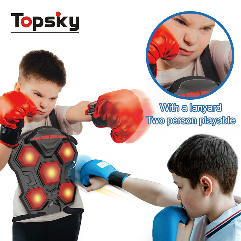 New Design Interactive Boxing Equipment Children Protection Battle Armor Boxing Game Kit Electronic Boxing Game Toys For Kids