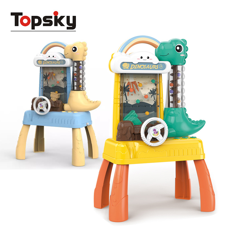 Funny Dinosaur Pinball With Electric Elevator Maze Ball Drop Toy Catching Game Machine Set Educational Toys For Kids Learning