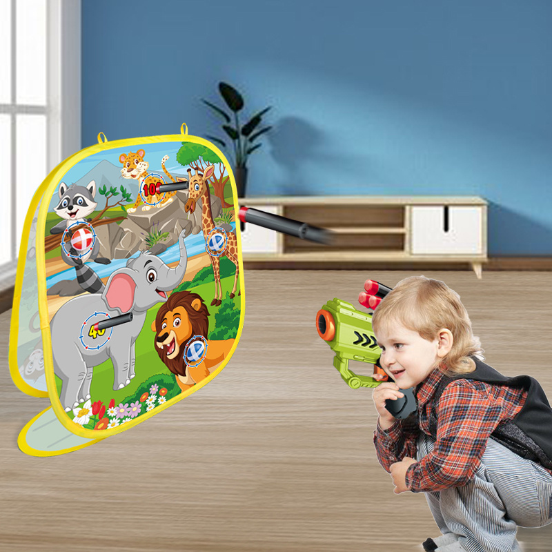 Funny Shooting Target Game Gun Toy Indoor Outdoor Bean Bag Tossed Sport Toy Set 4 In 1 Target Throwing Game Set Kids Sport Toys