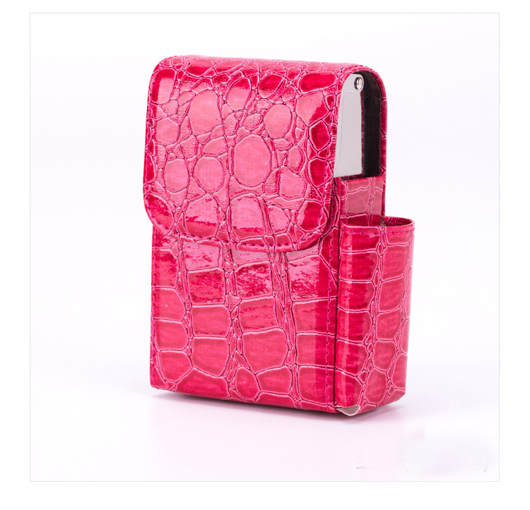 PU Leather Cigarette Box Anti Scratch Protective Storage Case with Lighter Holder