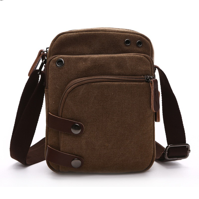 Canvas Messenger Bag Small Crossbody Casual Travel Working Tools Bag Shoulder Bag