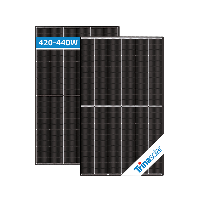 Trina 430W TOPCon N Type Full Black Bifacial double glass Photovoltaic PV Panel Module 410w 420w 425w 430w Solar Panel 400 watt