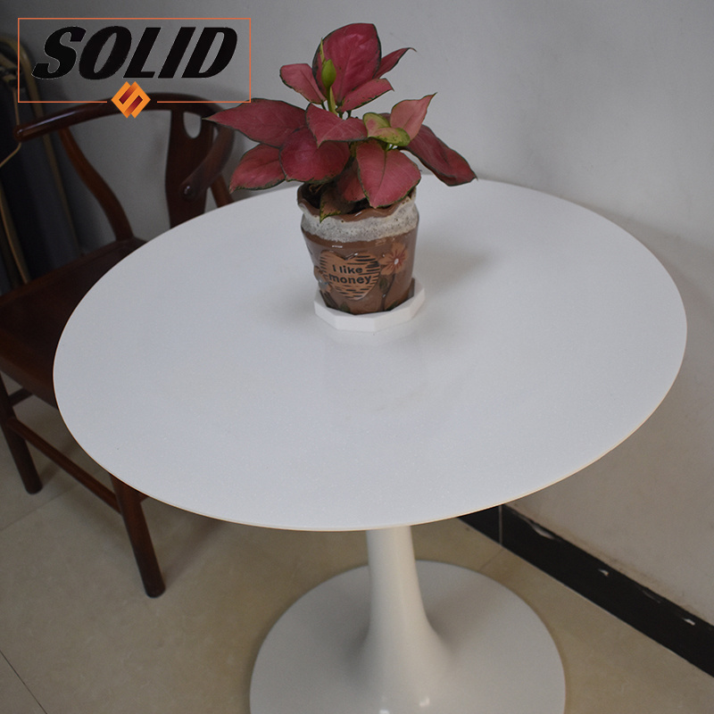 China quality customized pedestal restaurant solid surface dining table