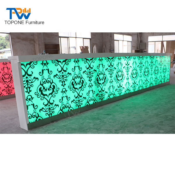 Modern Acrylic Flower Carved Led Nightclub Restaurant Fast Food Shop Bar Counter