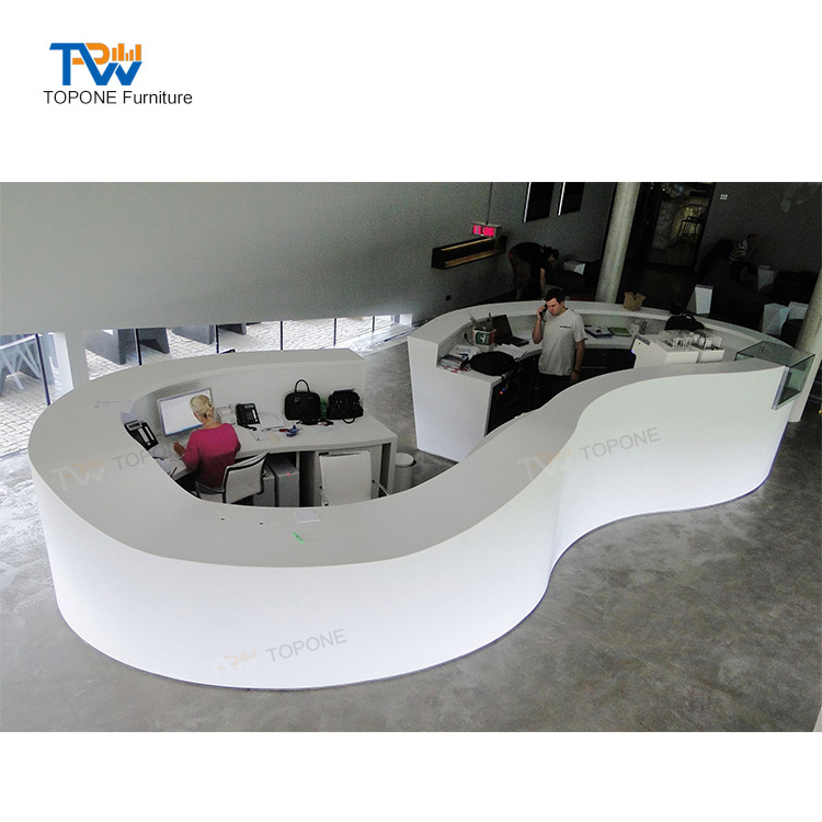 Circular modern luxury large hotel front reception desk for retail store furniture