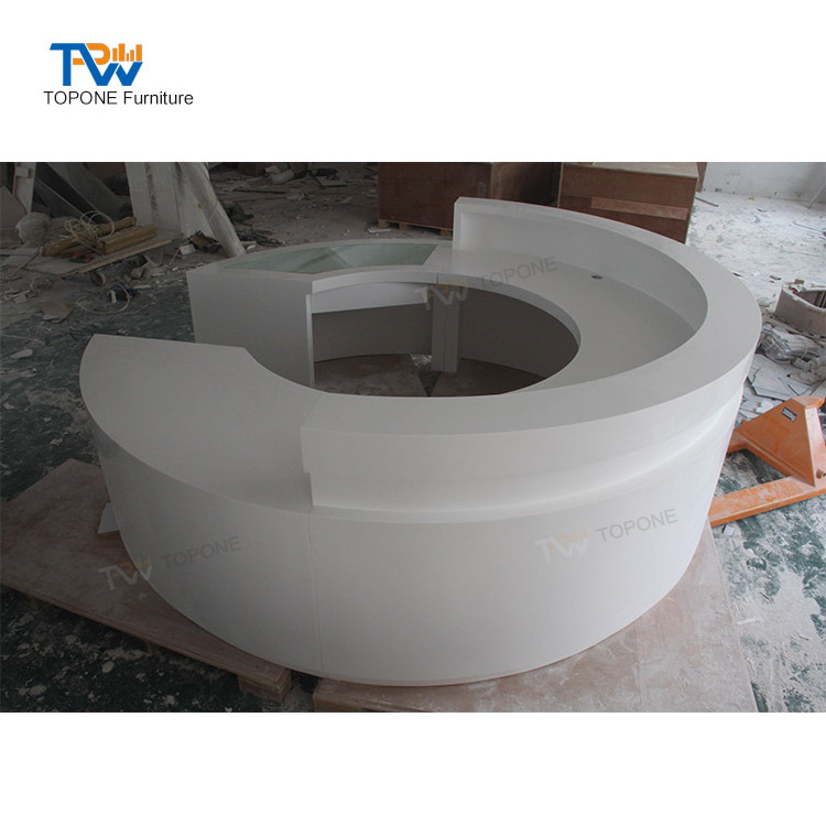 Circular modern luxury large hotel front reception desk for retail store furniture