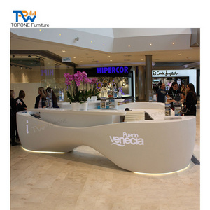 Circular modern luxury large hotel front reception desk for retail store furniture