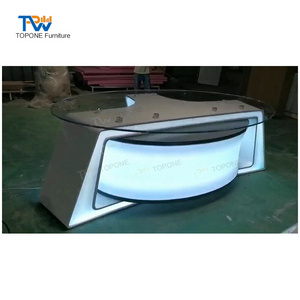 Modern designs RGB led lighted Broadcast TV news desk table design for studio furniture