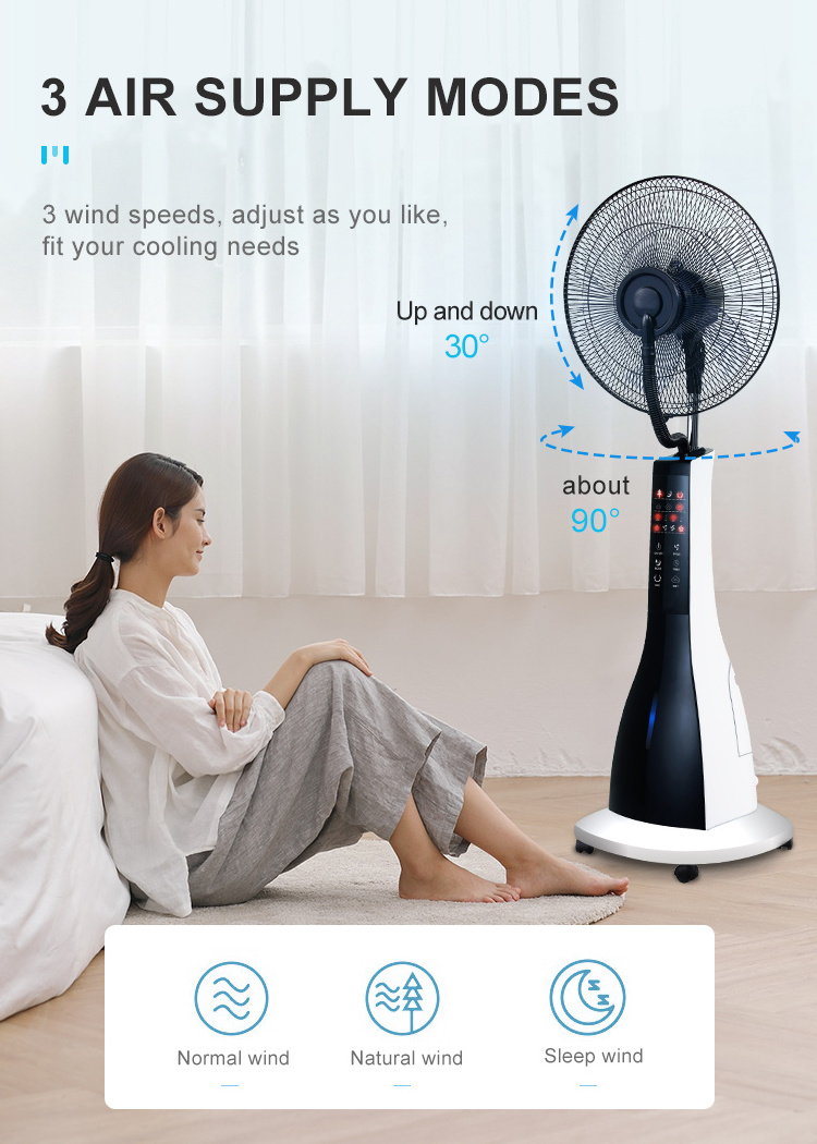 Fans Cooling Air With Five Wheels to Move Fan Humidifier With Mist Stand Fan