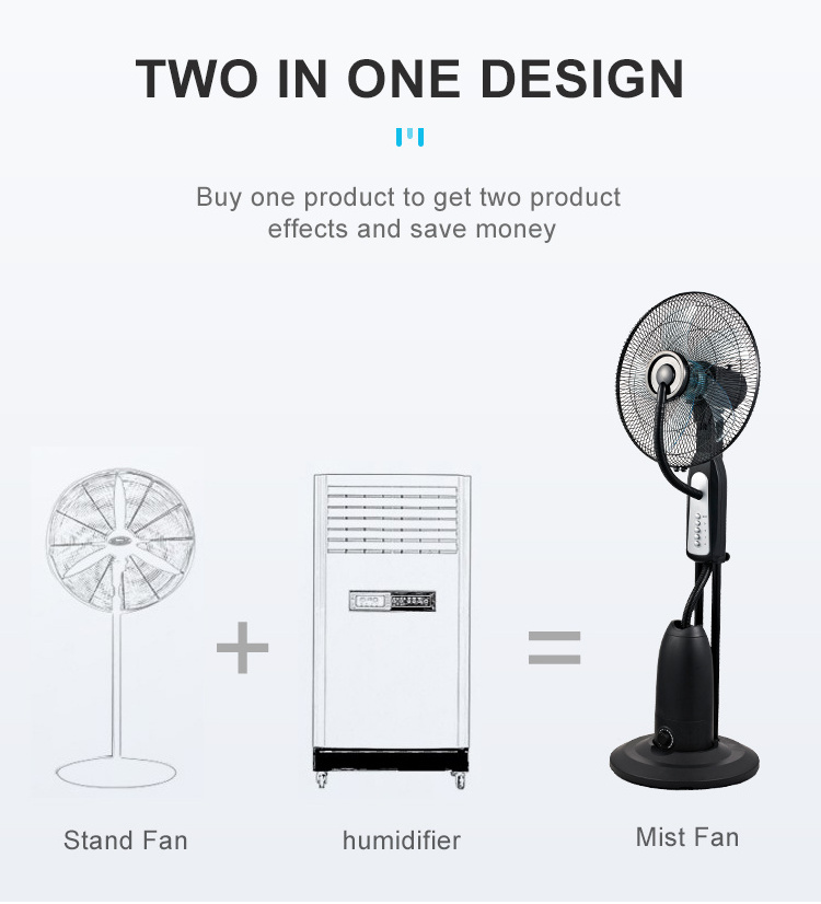 Best Selling 16 Inch Oscillation misting water bottle  cooling humidifier mist fan for home hotel