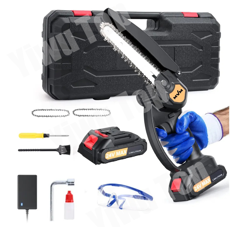 Hot Selling 550w Battery Powered 6 Inch Wireless Electric Wood Cutting Chainsaw Handheld Mini Cordless Chain Saw