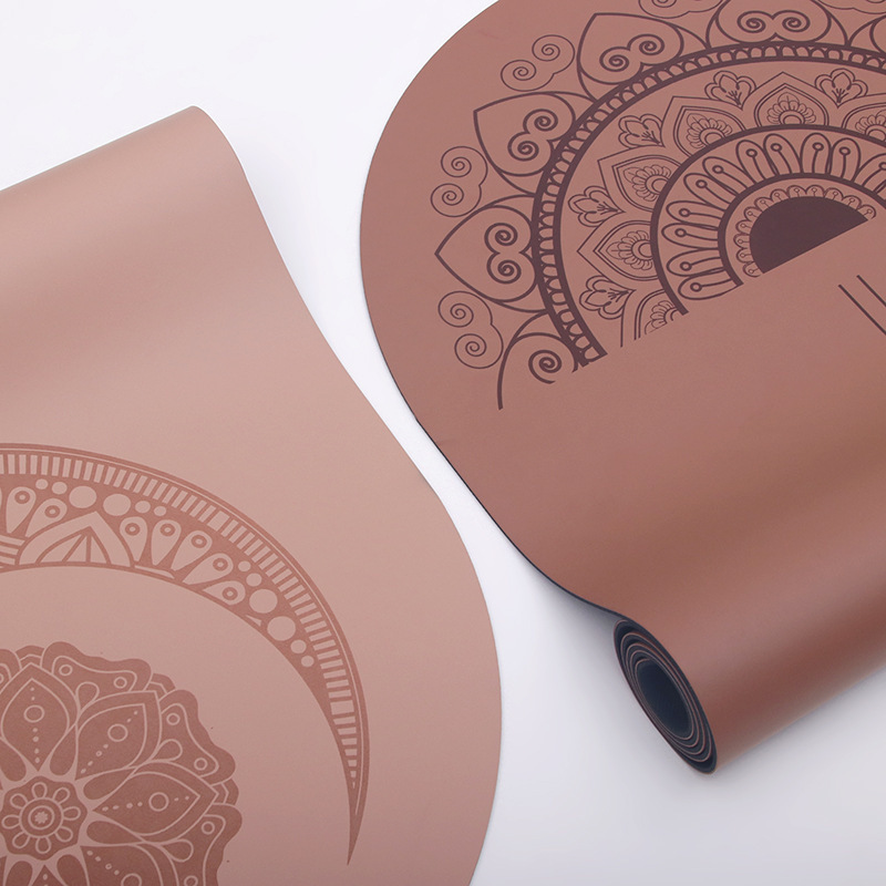 Curve Arch Oval Pill Shape Matt Pu yoga mat  Custom Natural Rubber Pu Arch Oval Curve Shaped Rounded Yoga Mat With Body Line