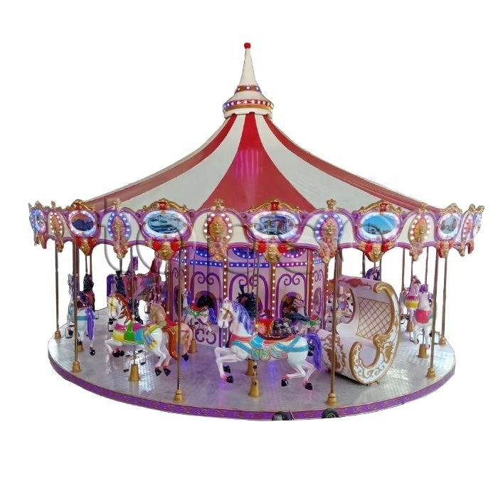 Amusement Park 16 24 36 Seats Carousel Ride Luxury Carousel Horse / Carousel Rides For Sale / Merry Go Round