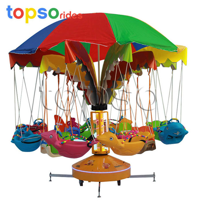 Portable Amusement Ride Electric Swing Fish Rides Kids Flying Fish Rides