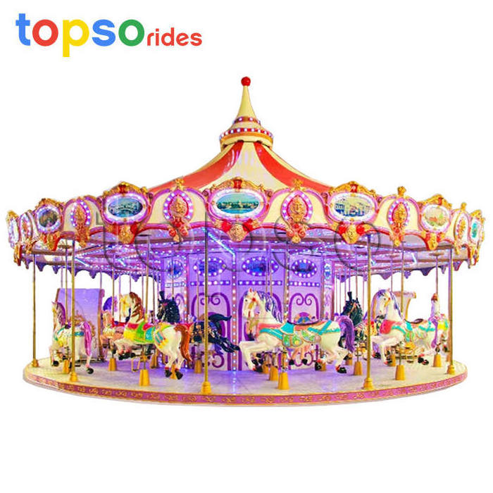 Amusement Park 16 24 36 Seats Carousel Ride Luxury Carousel Horse / Carousel Rides For Sale / Merry Go Round