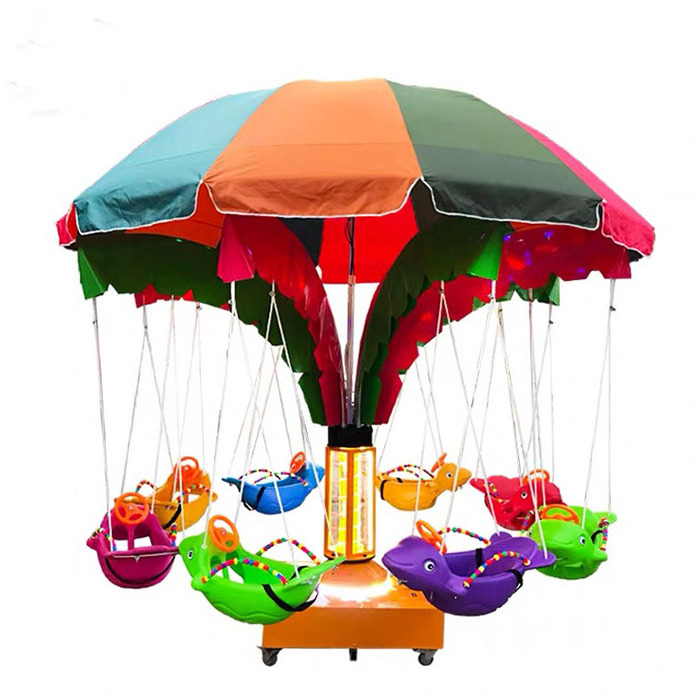 Portable Amusement Ride Electric Swing Fish Rides Kids Flying Fish Rides