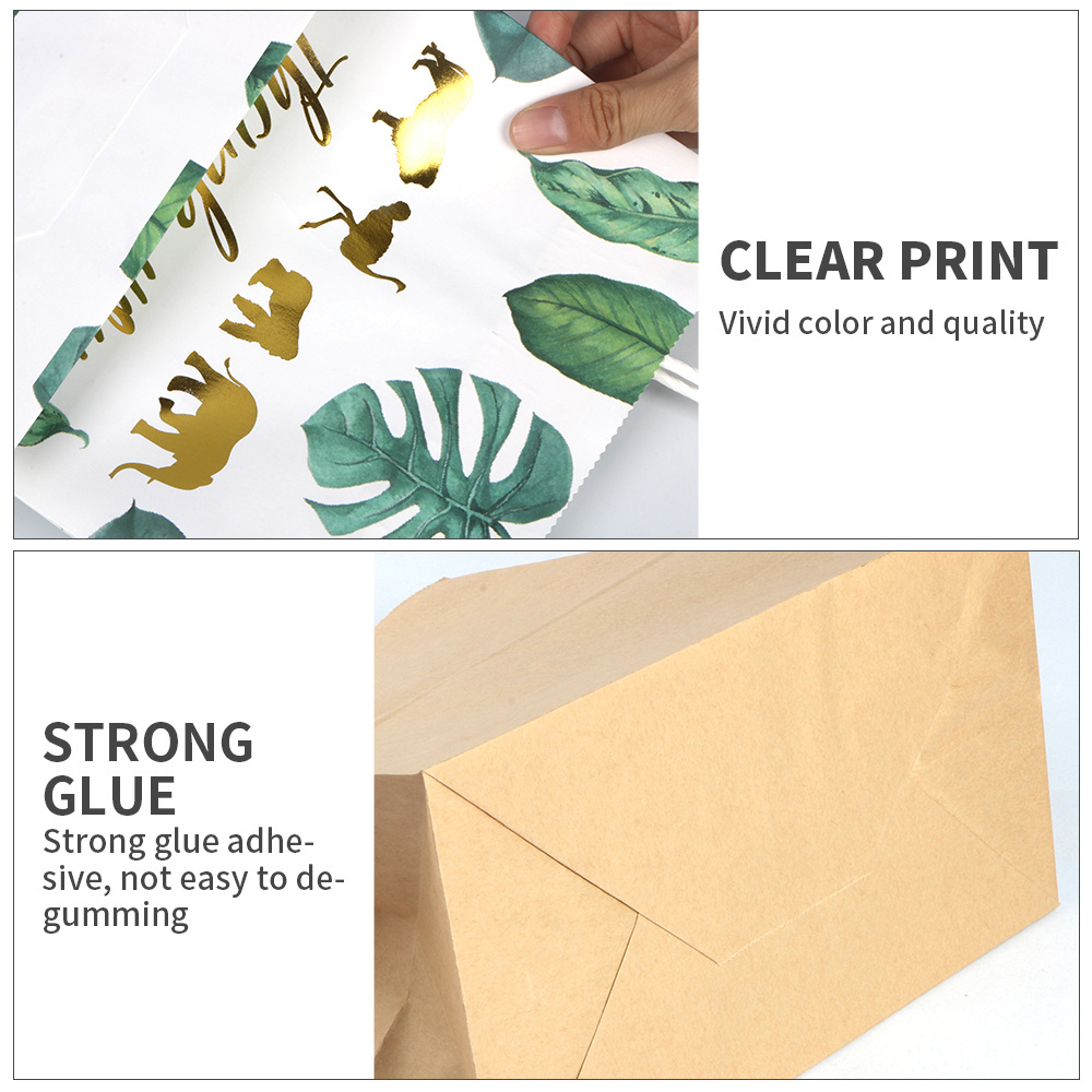 Customize Printing Brown Craft Kraft Paper Gift Food Takeaway Paper Bag With Your Own Logo sac en papier kraft