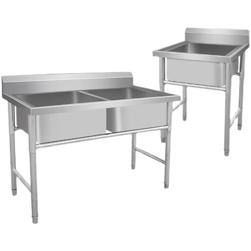 Commercial stainless steel sink three trough wash basin three star dish basin restaurant