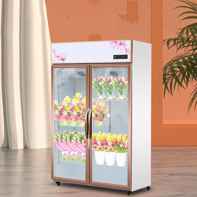 New Style Cooler Vertical Glass Door Flower Vegetables Display Fridge Commercial Flower Display Refrigerator Cabinet