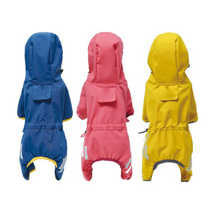 Pet Rain Coat Light Weight Custom Design High Quality All-in-one four-legged Waterproof Raincoat Poncho For Dogs