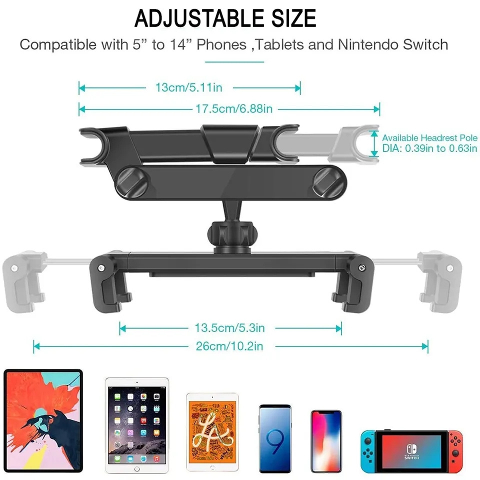 Trending Universal Headrest High Quality Powerful Adjustable Mobile Cell Phone Tablet Car Seat Back Holder Bracket Clip Mount