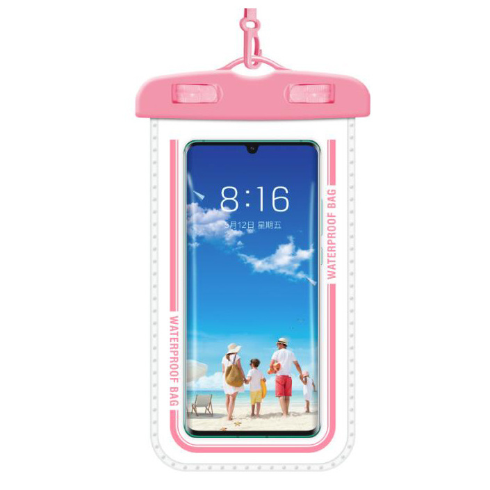 OEM Waterproof Bag Mobile Phone Cases Clear Swim Skiing Touchscreen Diving Pouch Case Bag With Lanyard Floating Mobile Pouches