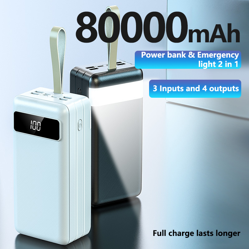 Factory Price Rechargeable Power Source 80000mAh Fast Charging Battery Pack For Laptop Cellphone Large Capacity Power Bank