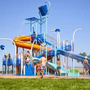 Water Park amusement play equipment fiberglass water slide combines indoor and outdoor Water park splash pads