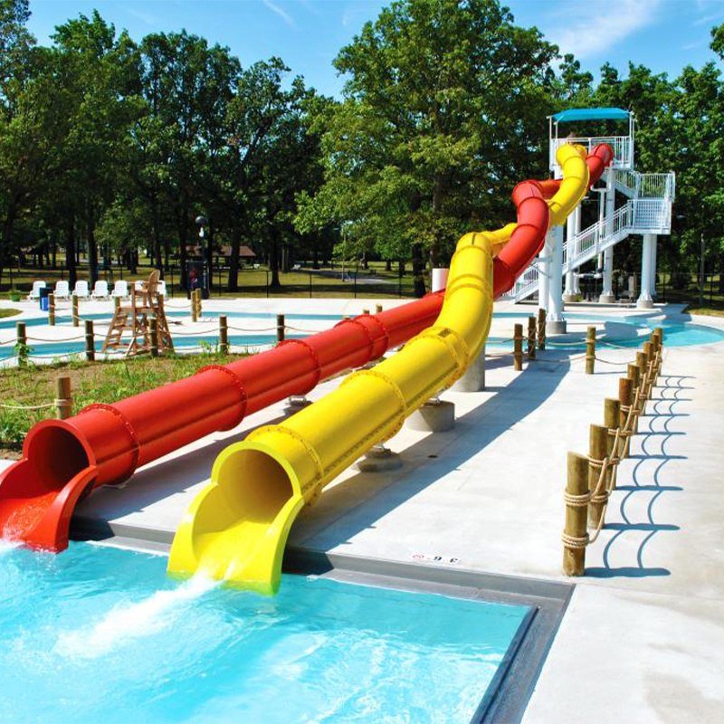 Water Park amusement play equipment fiberglass water slide combines indoor and outdoor Water park splash pads