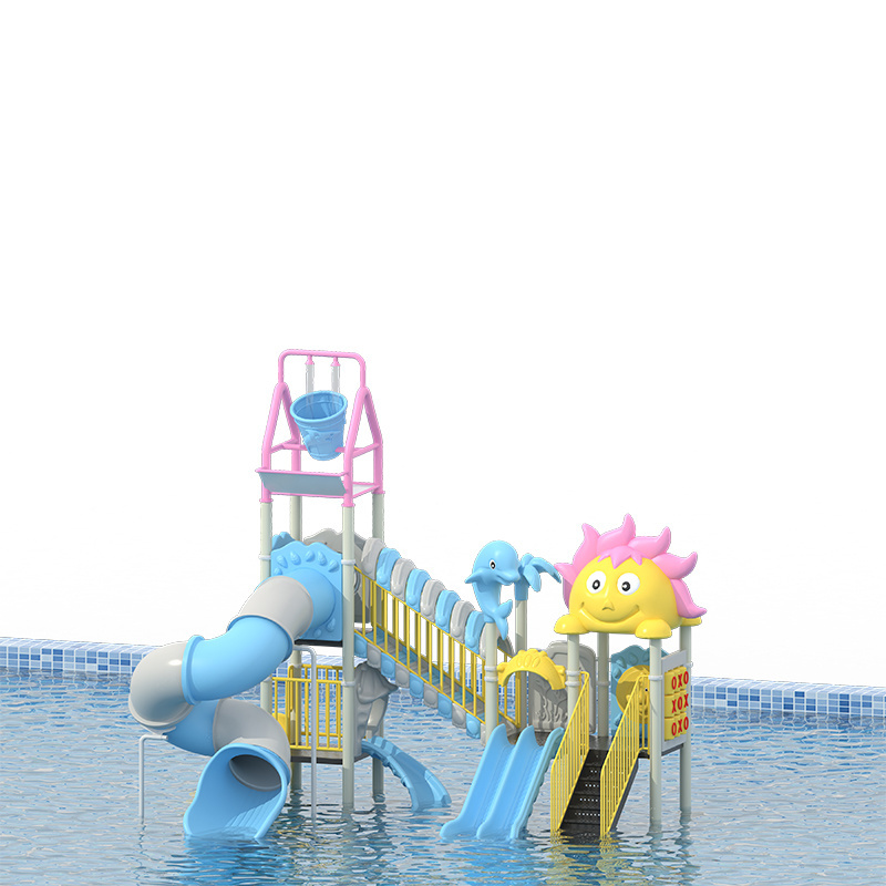 Mini Water play toys Playground fiberglass Slide Aquatic splash pad equipment water park