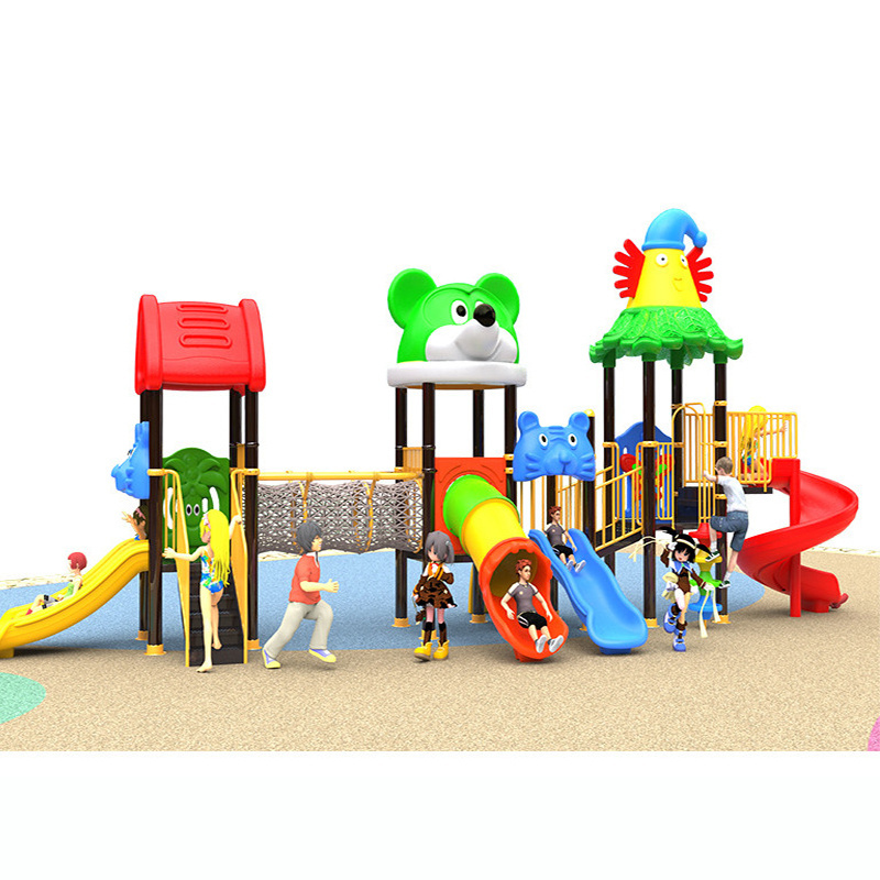 Kids Outdoor Plastic Slide And Swing Set Kindergarten Cheap Playground Equipment LLDPE materials Play structure