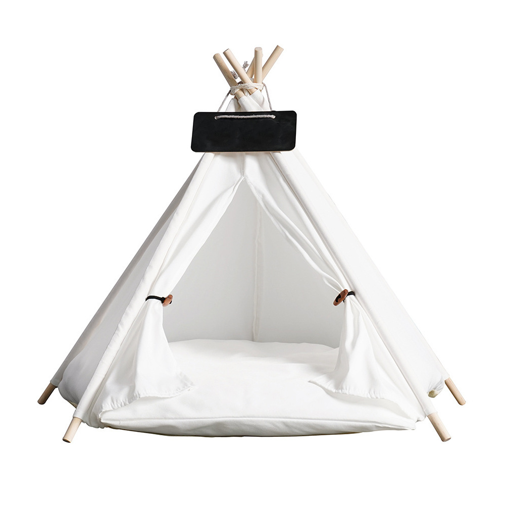 Pet Tent House Cat Bed Portable Removable Washable Teepee For Puppy Cat Indoor Outdoor Tent With Cushion Pet Cat Supplies